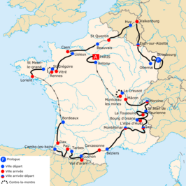 Routekaart van de Ronde van Frankrijk 2006