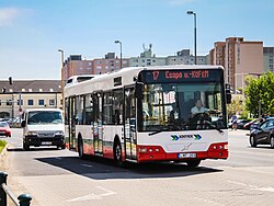 Volvo busz a Palotai úton