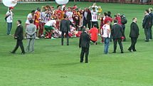 Sivasspor maçından sonraki kutlamalardan bir görüntü.