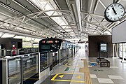 Ratangga departs at the South-bound platform of the ASEAN MRT Station