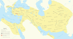 The Achaemenid Empire at its greatest territorial extent, under the rule of Darius I (522 BC to 486 BC).[1][2][3][4]