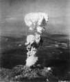 Image 15The mushroom cloud of the detonation of Little Boy, the first nuclear attack in history, on 6 August 1945 over Hiroshima, igniting the nuclear age with the international security dominating thread of mutual assured destruction in the latter half of the 20th century. (from 20th century)
