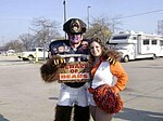 Chicago Bears superfans "Bearman" and a Honey Bear in 2009.