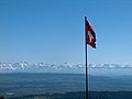 Blick von Magglingen über das Seeland zu den Berner Alpen