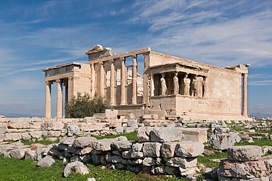 Erechtheion, Athens, with its Ionic columns and caryatid porch, 421–405 BC,[48] unknown architect