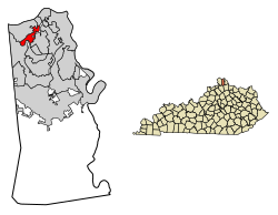 Location of Crescent Springs in Kenton County, Kentucky.
