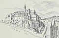Kloster Rupertsberg gegenüber von Bingen. Zeichnung von Ferdinand Luthmer (1902) nach dem Stich von 1638 bei Daniel Meisner
