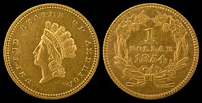 Indian Head Gold dollar (Type II) (1854–56)