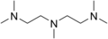 Skeletal formula of pentamethyldiethylenetriamine, PMDTA