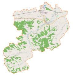 Mapa konturowa gminy Ropczyce, na dole po lewej znajduje się punkt z opisem „Mała”