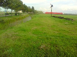 Restanten van Station Den Horn gezien vanaf het dorp.