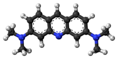 Ball-and-stick model of the acridine orange freebase molecule