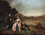 Arthur Devis's Portrait of Sir George and Lady Strickland in the Park Before Boynton Hall, 1751.[134]