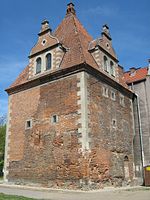 Ankerschmiedeturm von der Mottlau gesehen