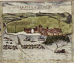 Portuguese Arzila depicted in Civitates Orbis Terrarum, 1593.