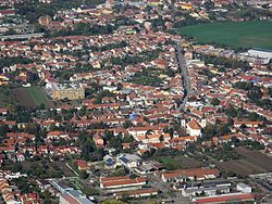 Aerial view of Tuřany from the east