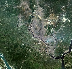 Satellite image of Greater Dhaka metropolitan region
