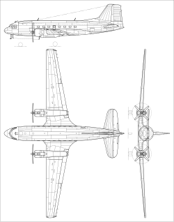 Az Il–14 háromnézeti rajza