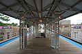 The Kedzie station has a wide-wooden platform with passenger shelters
