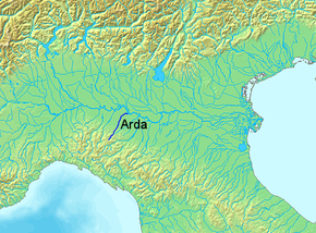 Arda'nın İtalya'daki konumu