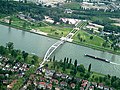 Luftaufnahme Passerelle des Deux Rives (aufgenommen von deutscher Seite)