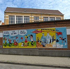 Ton en Tineke op een stripmuur in Brussel (tweede vak), Spaghetti staat er ook op