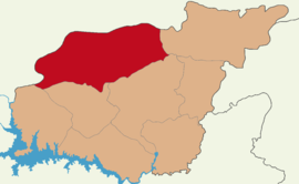 Map showing Ovacık District in Tunceli Province