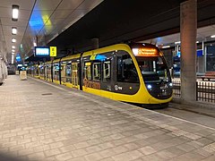 Tram stop below the station