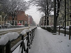 Il corso sotto una consistente nevicata (anno 2009)