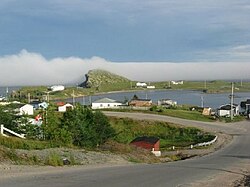 View of the "Indian Head" from the hill entering Champney's West.