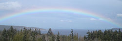 Discovery Bay as seen from Gardiner, Washington, with Diamond Point visible on the left