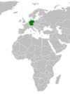 Location map for the Gambia and Germany.