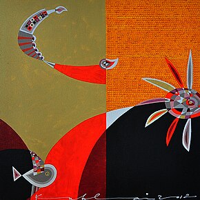 'Bata Bata,' 2012, paintings Kublai made in collaboration with his children.