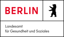 be-Berlin Logo der Behörde in der Farbe Rot.