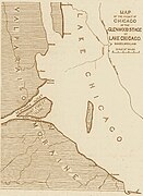 Map of ancient Lake Chicago in what became the portage region