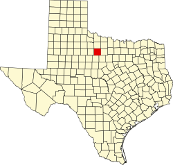 Karte von Throckmorton County innerhalb von Texas