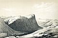 Carpelans bilde fra 1819, gjengitt i 1848. Jotunheimen i bakgrunnen