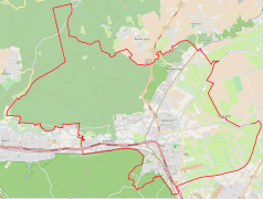 Mapa konturowa Redy, na dole znajduje się punkt z opisem „Reda Pieleszewo”