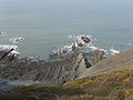 West-nor-west view from Hawker's Hut straight down the cliff