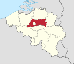 Locatie van de provincie Vlaams-Brabant