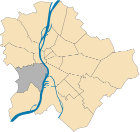 Lage des XI. Bezirks in Budapest