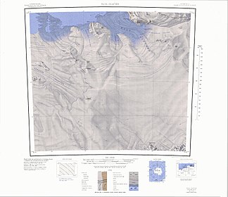 Kartenblatt Hull Glacier von 1969, Südteil der McDonald Heights in der nordöstlichen Ecke