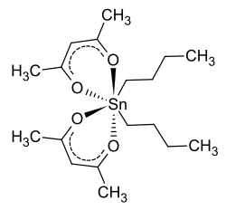 Strukturformel von Dibutylzinnbis(acetylacetonat)