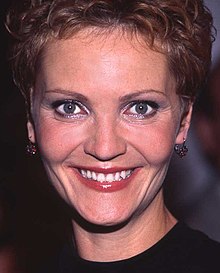 Close-up shot of Joan Allen smiling