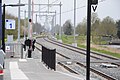 Perron 1 en overgang van dubbel naar enkelspoor