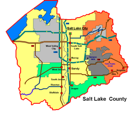 Kaart van Salt Lake County