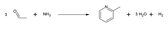 Synthese van 2-methylpyridine.