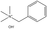 Skeletal formula of benzyltrimethylammonium hydroxide