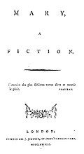 Title page from Mary: A Fiction