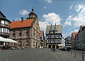 Weinhaus und Rathaus am Marktplatz in Alsfeld